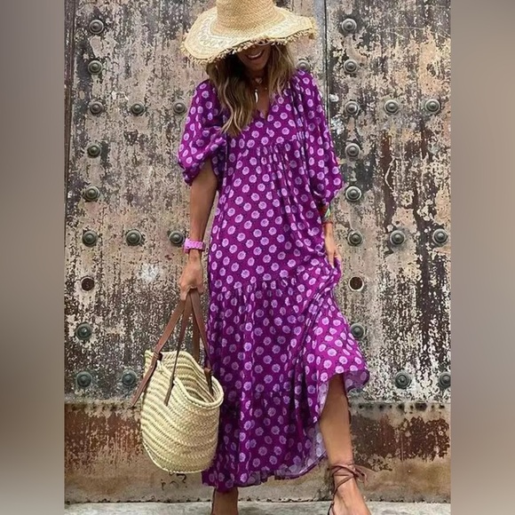 Dresses & Skirts - Bohemian purple Maxi Dress